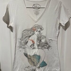 Disney Women's White Ariel Short Sleeve Tee
